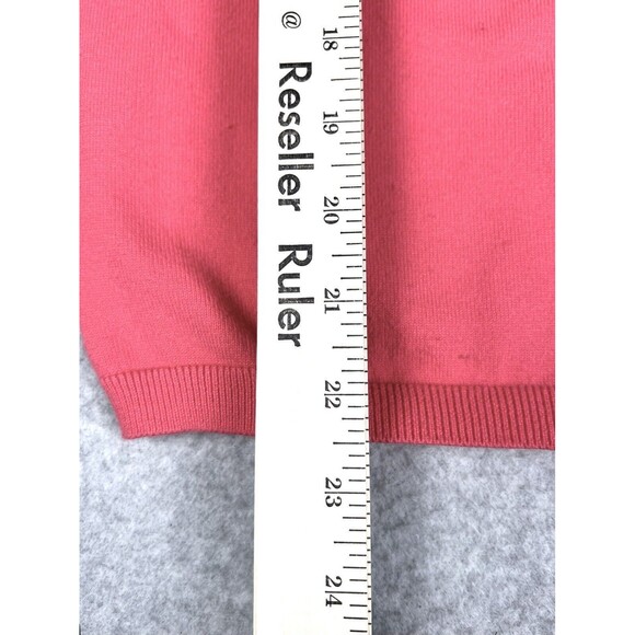 Tommy Hilfiger Pink Prima Cotton V Neck Sweater Womens XS Lightweight Knit - Picture 9 of 16